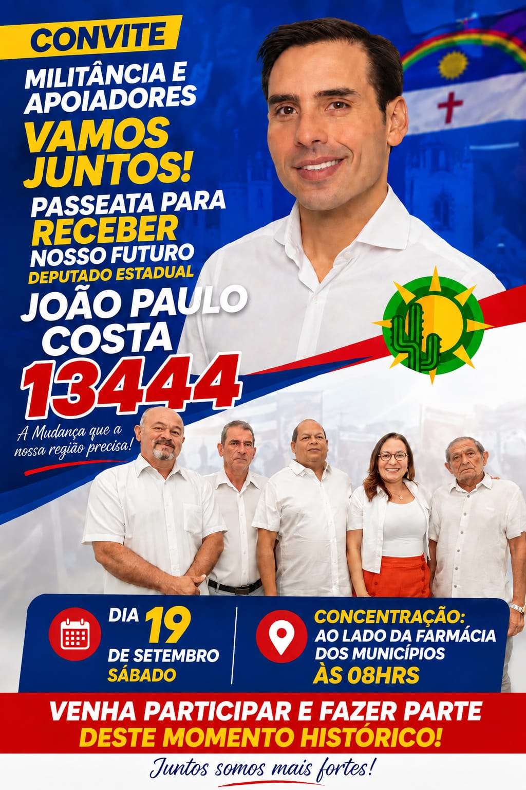 Vereador Vicentinho convida população para passeata em apoio à candidatura de João Paulo Costa